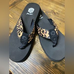 Yellow Box Leopard Flip Flops